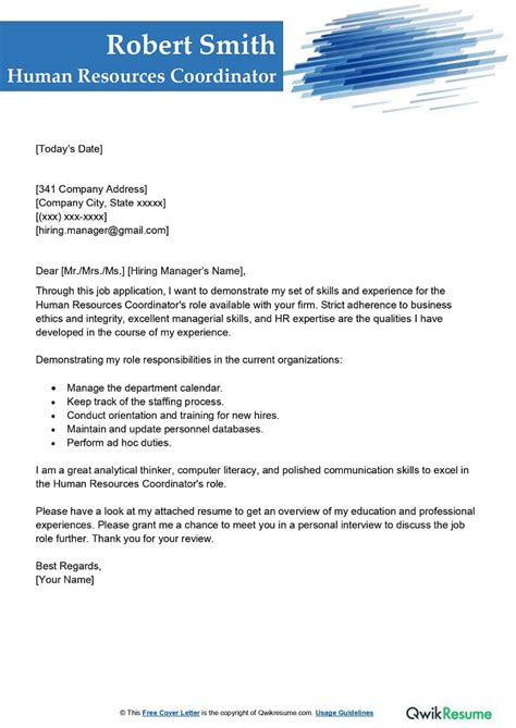 Human Resources Officer Cover Letter Examples QwikResume