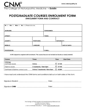 Fillable Online London Postgraduate Courses Enrolment Form Fax Email