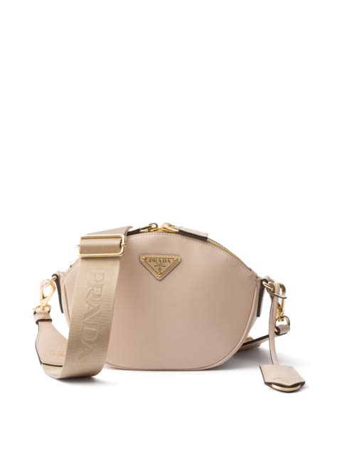 Prada Mini Logo Triangle Crossbody Bag Neutrals Farfetch Uk