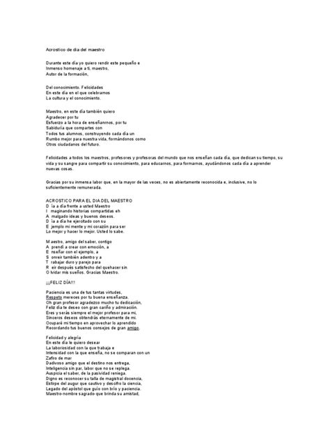 PDF Acrostico De Dia Del Maestro Docx DOKUMEN TIPS