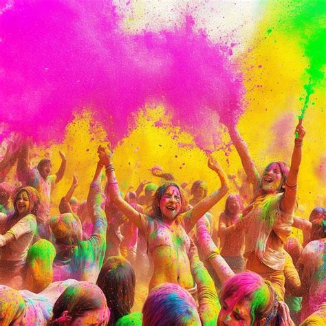 Premium AI Image | Holi Festival A Riot of Colors and Joy Generative by Ai