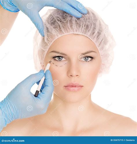 Cosmetic surgery woman stock image. Image of crease, line - 33475715
