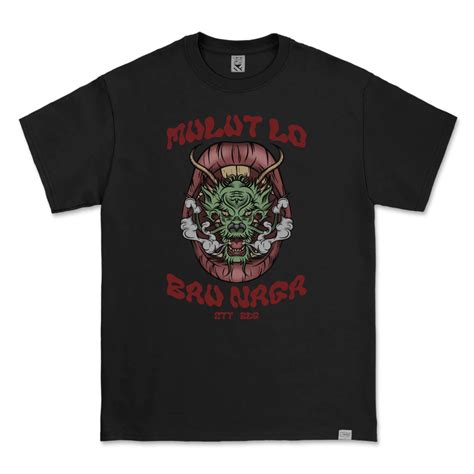 Jual Kaos Distro Parodi Zerotwentytwo T Shirt Mulut Lo Bau Naga Black