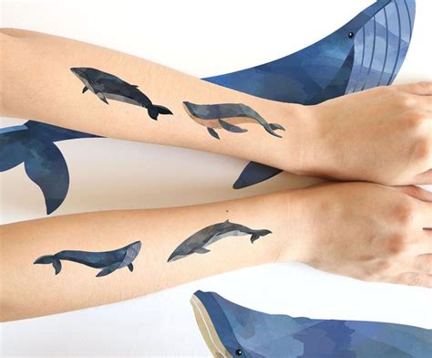 Blue Whale Outline Tattoo