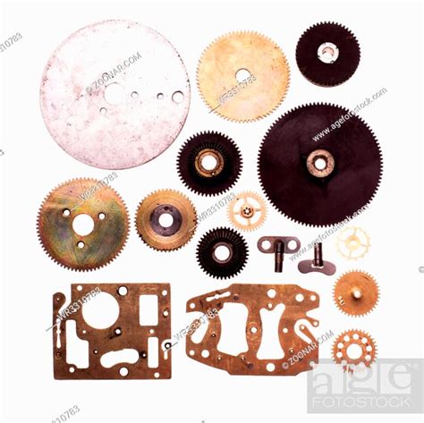 Steampunk details isolated on white. Mechanical clocks details and ...