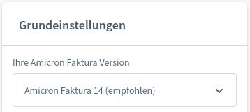 Grundeinstellungen Satware Amicron Faktura Schnittstelle