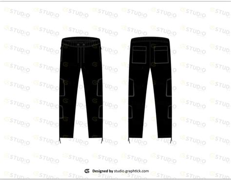 MENS CARGO PANT FLAT SKETCH - shop.graphtick.com