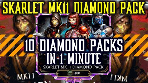 Skarlet MK11 Diamond Pack Opening 10 Diamond Packs In 1 Minute MK