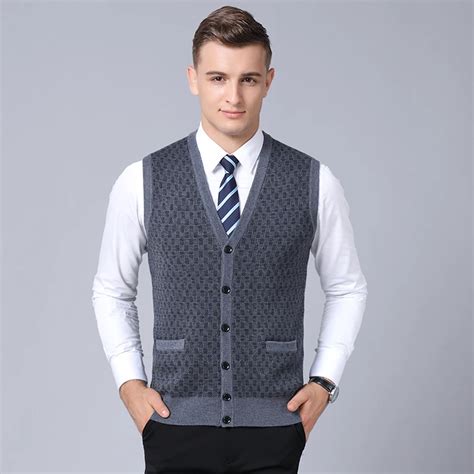 New Arrival Mens Vest Sweaters Autumn Winter Male Knit Cardigan Wool Vest Sleeveless Sweater Men