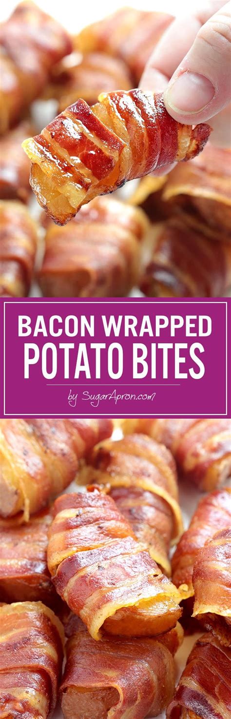 Bacon Wrapped Potato Bites Sugar Apron Recipe Potato Bites Bacon