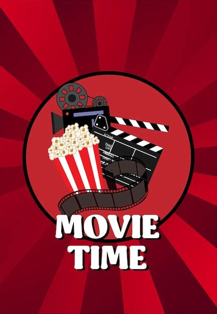 Premium Vector | Its movie time poster design