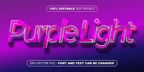 Effet De Texte Modifiable D Violet Clair Vecteur Premium