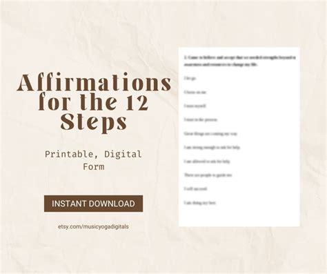 Affirmations For 12 Steps Of Aa Na Positive Affirmations For Each Of The 12 Steps For Recovery