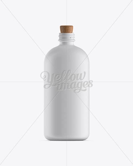 Matte Glass Bottle W Cork Stopper Mockup Free Download Images High Quality Png 