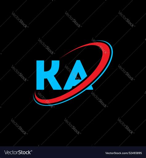 Ka K A Letter Logo Design Initial Royalty Free Vector Image