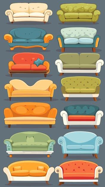 Premium Vector | Sofa drawing cartoon artwork vector