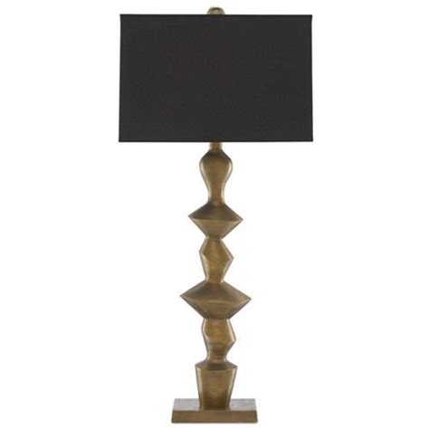 Remmy Modern Classic Antique Brass Stacked Geometric Table Lamp