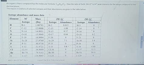 Solved An organic chloro-compound has the molecular formula: | Chegg.com