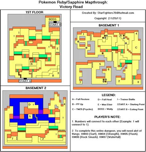 Pokémon Ruby Sapphire Victory Road Map StarFighters76