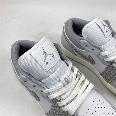 Air Jordan 1 Low PRM Elephant Print White Neutral Grey Sail Smoke