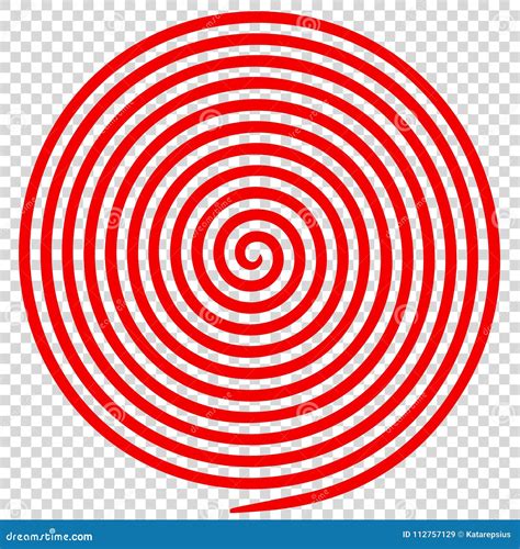 Red Round Abstract Vortex Hypnotic Spiral Stock Vector Illustration