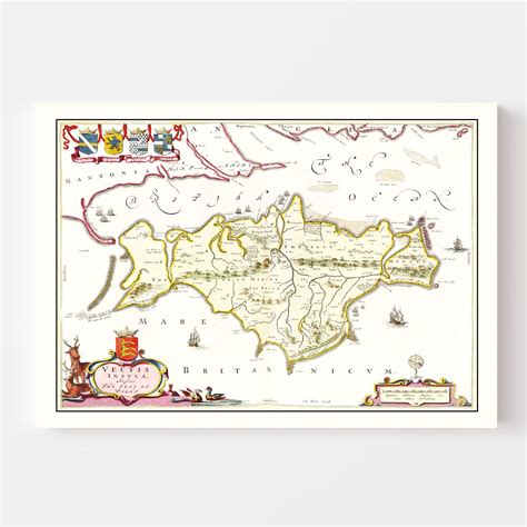 Vintage Map Of The Isle Of Wight By Ted S Vintage Art