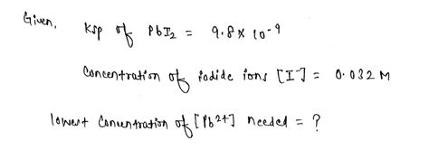 Answered The Ksp Of Lead Ii Iodide Pbi Is Bartleby