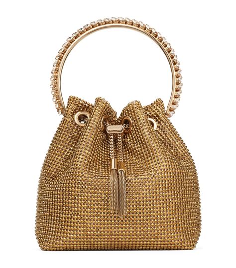 Womens Jimmy Choo Gold Bon Bon Top Handle Bag Harrods Uk