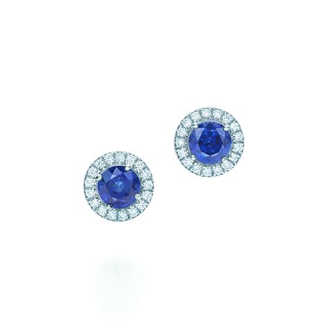 Tiffany Soleste earrings in platinum with sapphires and diamonds ...