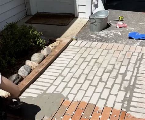 Add brick pavers over a concrete walkway – Artofit