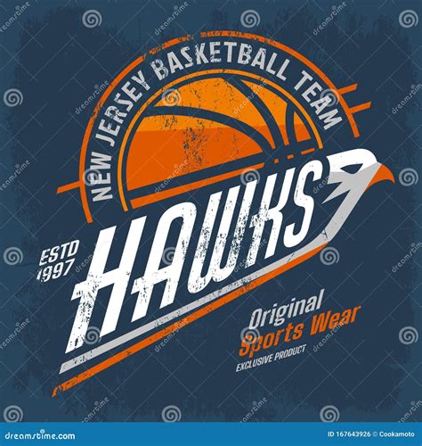 New Jersey Basketball Team Logo for Clothing Stock Vector ...