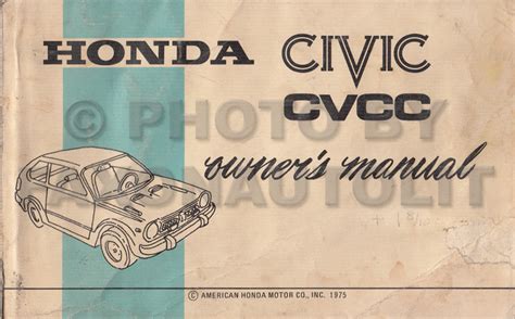 1975 Honda Civic CVCC Owner S Manual Original