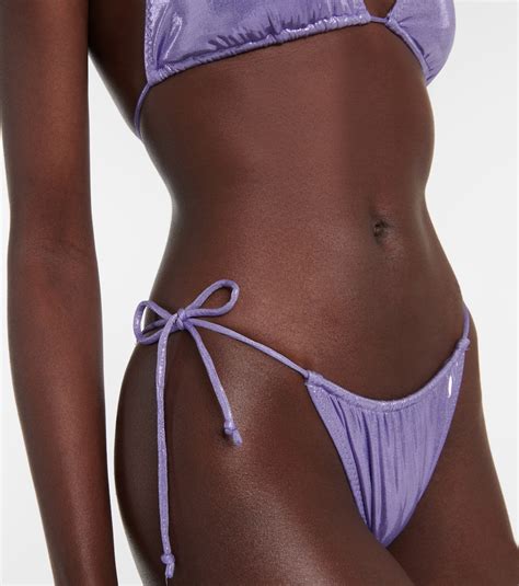 String Metallic Bikini Bottoms In Purple Norma Kamali Mytheresa