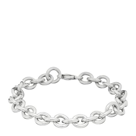 TIFFANY Sterling Silver Round Chain Link Bracelet 1162023 | FASHIONPHILE