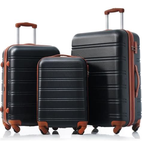 Set valise rigide trolley roulette silencieuse 360 matériau ABS