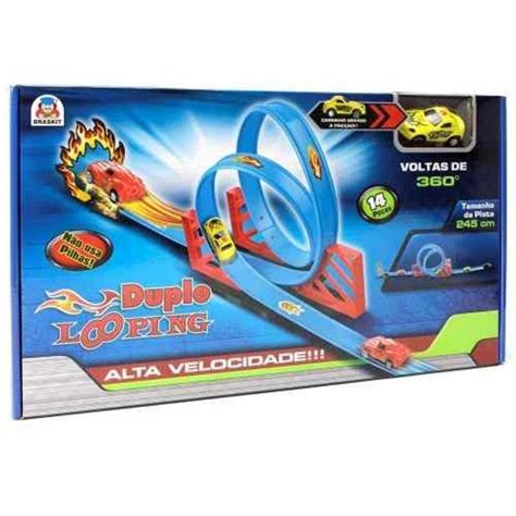 Pista Para Carrinho Duplo Looping Braskit