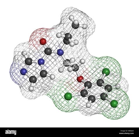 Prochloraz Fungicide Molecule 3d Rendering Atoms Are Represented As