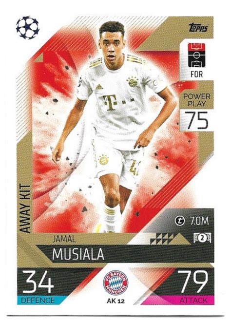 Topps Match Attax Away Kit Jamal Musiala Match Attax Extra Ucl