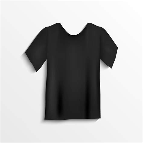 Black T Shirt Blank Clothing Mockup Template Vector Illustration