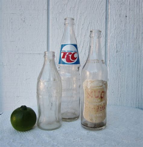 Old Soda Bottles Vintage Glass Bottle By Cornerhouseantiques