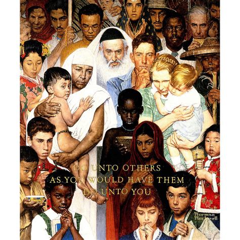 Marmont Hill Golden Rule By Norman Rockwell Canvas Wall Art Walmart