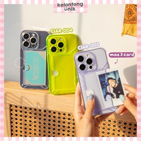 Jual Acc Box 2 Transparent Card Slot Holder Pocket Case Softcase