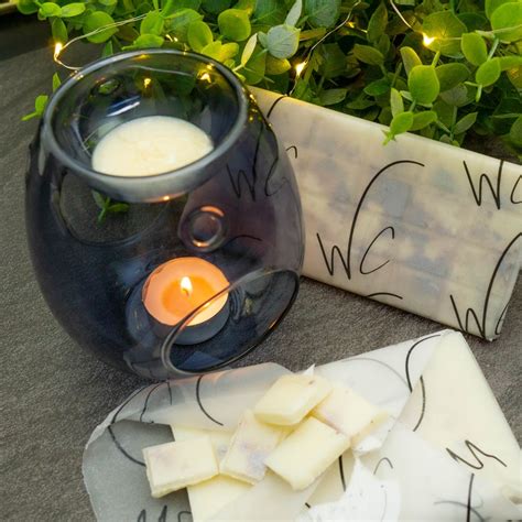 Smoke Grey And Pearlised Blush Grey Glass Wax Melt Burner Etsy