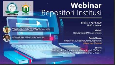 Perpustakaan Unusa Dan FPPTI Jatim Gelar Webinar Tentang Repositori