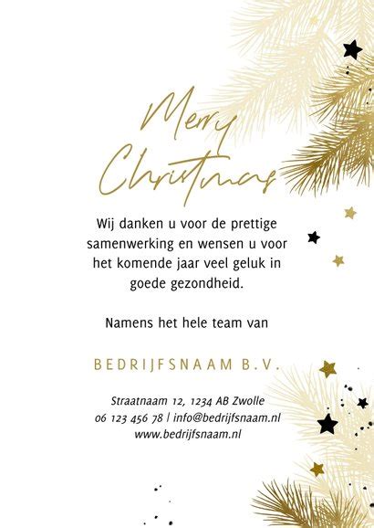 Zakelijke Kerstkaart Zwart Wit Met Takjes Kaartje Go