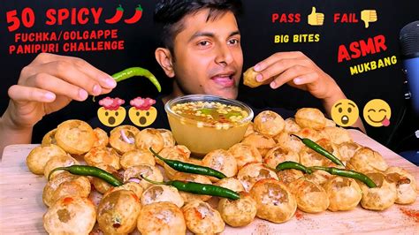 50 Spicy🔥 Panipuri Eating Challenge🌶️phuchka Eating😋50golgappa 🥵