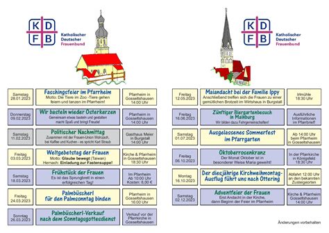 Jahresprogramm Kdfb Gok Pfarreiengemeinschaft Wolnzach