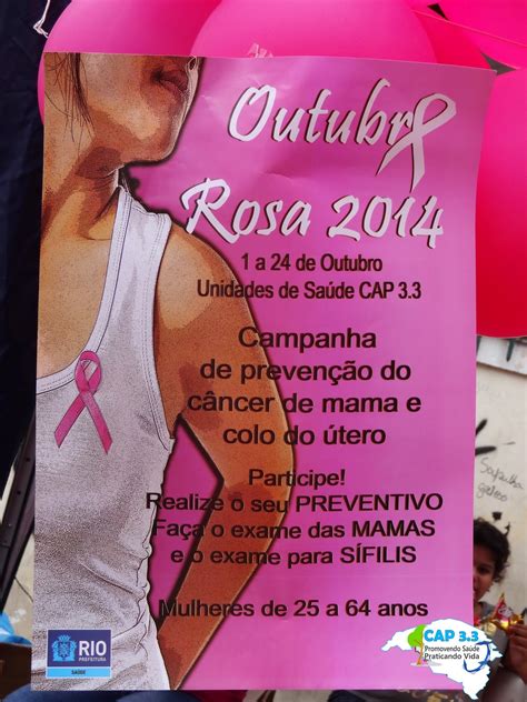 Outubro Rosa Campanha De Prevenção Do Câncer De Mama E Colo Do útero