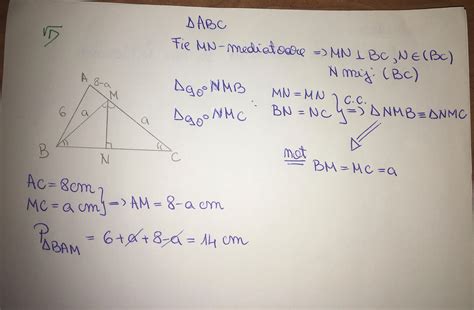 In figura alăturată este reprezentat un triunghi ABC cu AB 6 cm şi AC