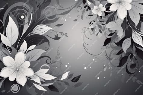 Premium AI Image | A black and white floral background with a floral ...